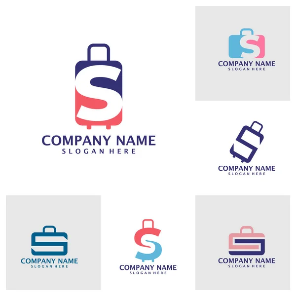 Satz Buchstaben Mit Koffer Logo Designvektor Initial Mit Koffer Logo — Stockvektor