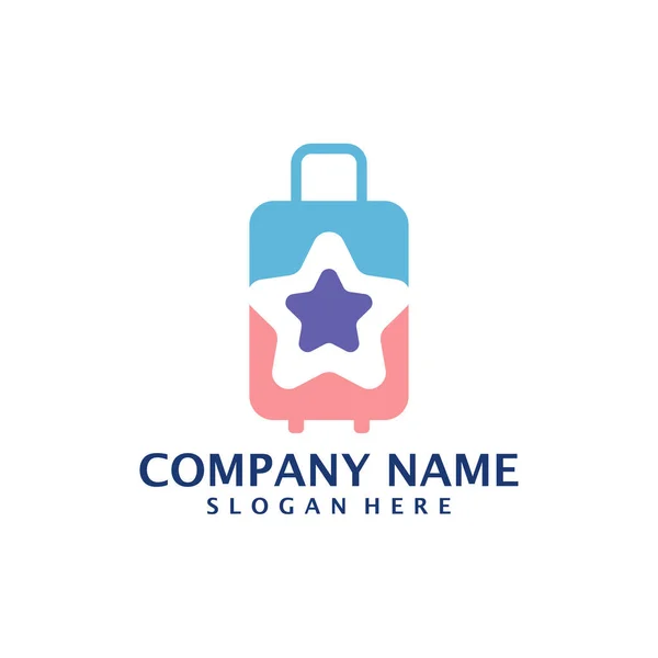 明星套件标志设计矢量 Suitcase Logo Design Template Concept — 图库矢量图片