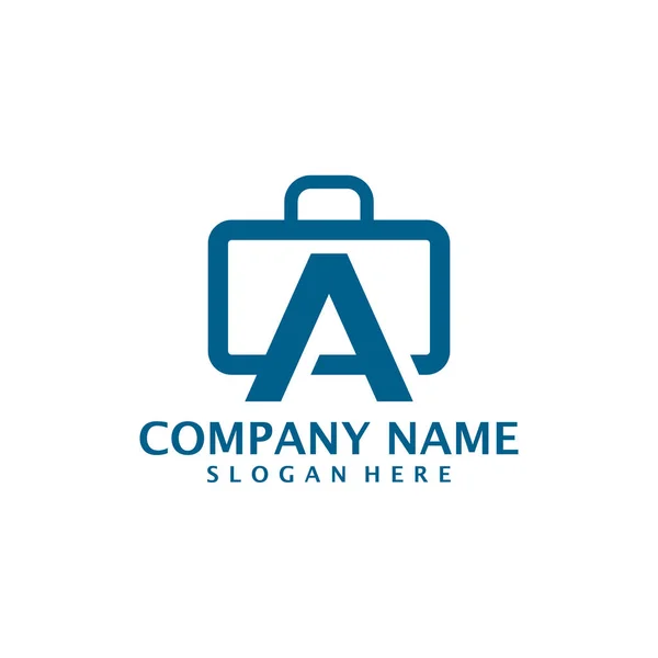 Letter Suitcase Logo Design Vector Initial Suitcase Logo Design Template — Stock Vector