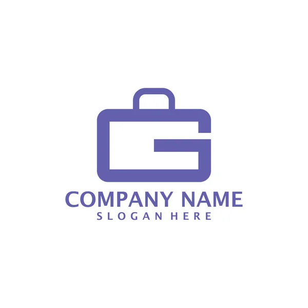 Letter Met Suitcase Logo Design Vector Initiële Met Suitcase Logo — Stockvector