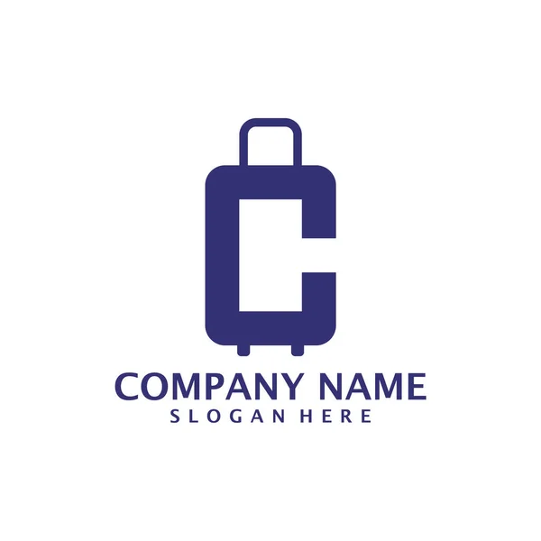 Carta Com Vetor Design Logotipo Mala Inicial Com Conceito Modelo — Vetor de Stock
