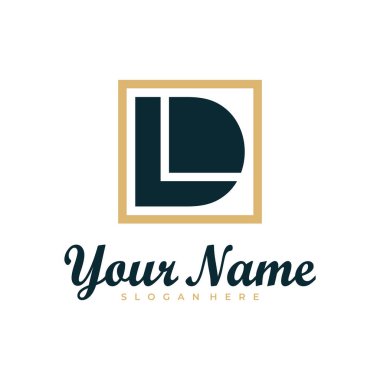 LD harfi logo tasarım vektörü. Lüks LD logo tasarım şablonu kavramı