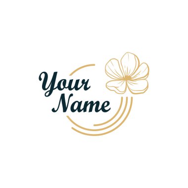 Zarif Rose Flower logo tasarım vektörü. Minimalist Gül Çiçeği logosu tasarım şablonu kavramı