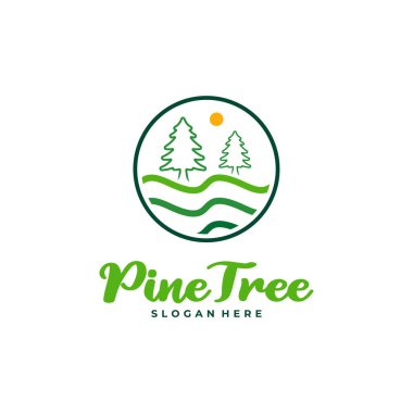 Çam Ağacı logo tasarım vektörü. Yaratıcı Çam Ağacı logosu şablonu kavramları