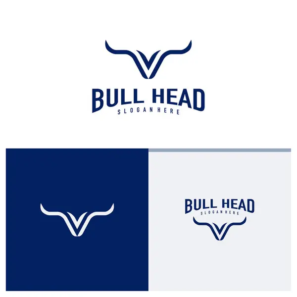 Tête Taureau Logo Vecteur Conception Logo Illustration Bull Concept Graphismes Vectoriels