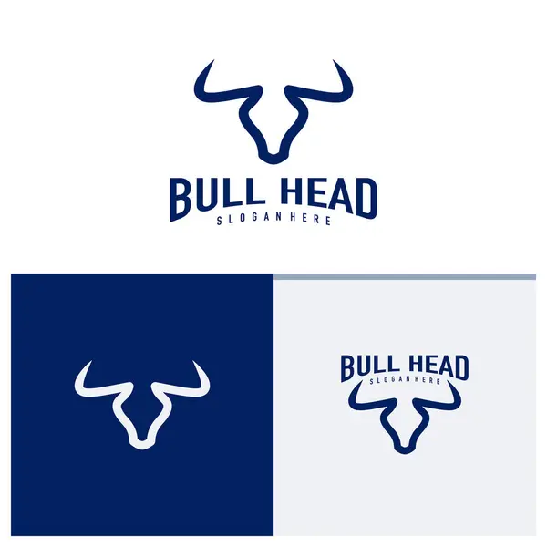 Tête Taureau Logo Vecteur Conception Logo Illustration Bull Concept Illustration De Stock