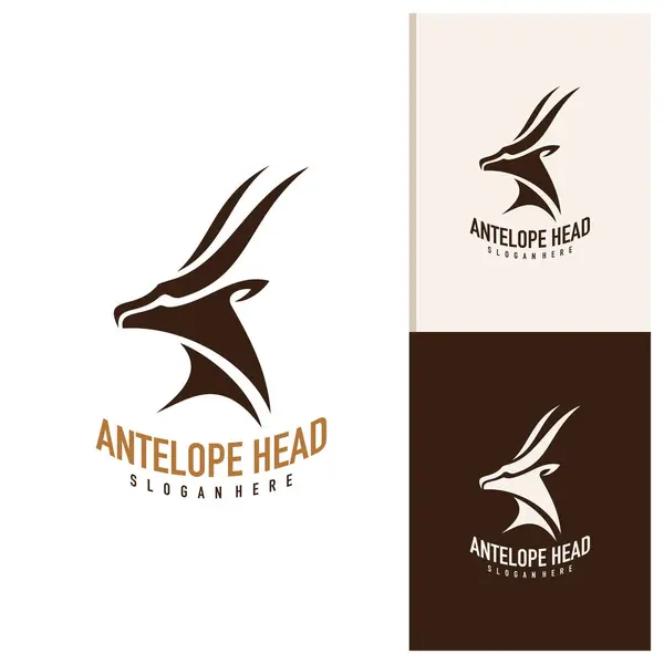Antelope Tête Logo Design Vecteur Antelope Illustration Logo Concept Graphismes Vectoriels