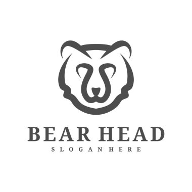 Bear logo vektör şablonu, Creative Bear baş logo tasarım kavramları