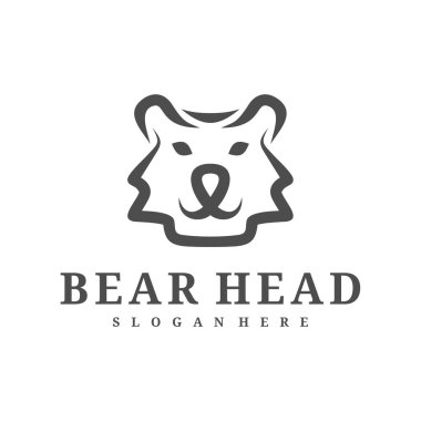 Bear logo vektör şablonu, Creative Bear baş logo tasarım kavramları