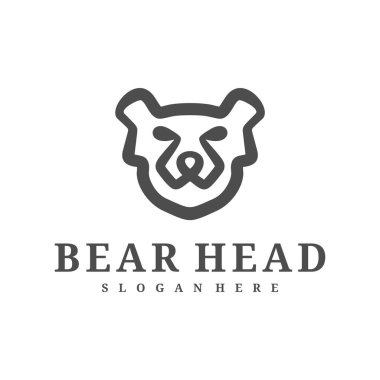 Bear logo vektör şablonu, Creative Bear baş logo tasarım kavramları