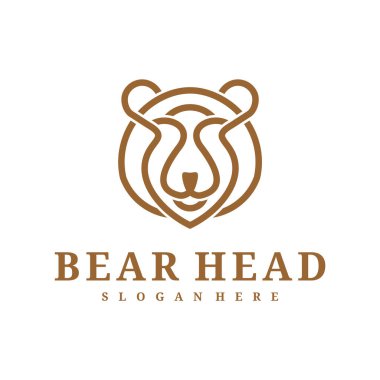 Bear logo vektör şablonu, Creative Bear baş logo tasarım kavramları