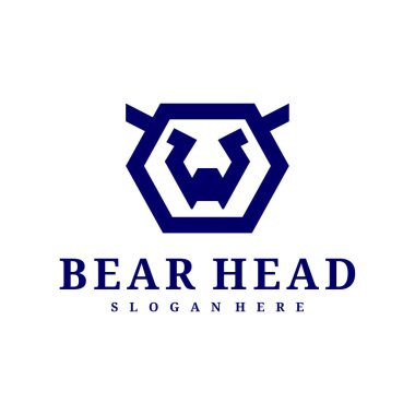 Bear logo vektör şablonu, Creative Bear baş logo tasarım kavramları