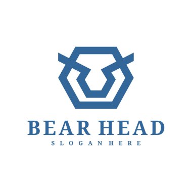 Bear logo vektör şablonu, Creative Bear baş logo tasarım kavramları