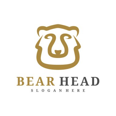 Bear logo vektör şablonu, Creative Bear baş logo tasarım kavramları