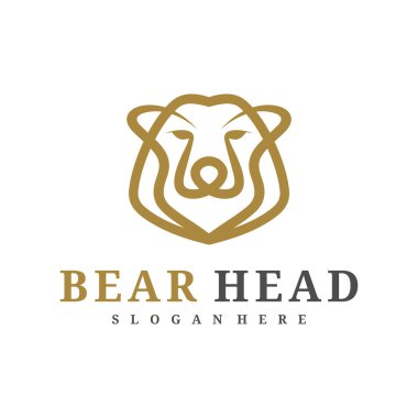 Bear logo vektör şablonu, Creative Bear baş logo tasarım kavramları