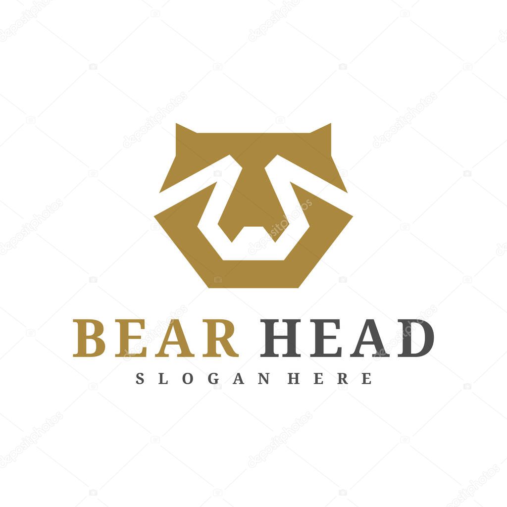 Bear logo vector template, Creative Bear head logo design concepts