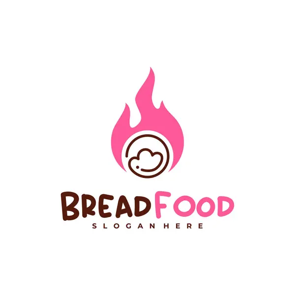 stock vector Fire bread logo vector template, Creative hot bread logo design concepts