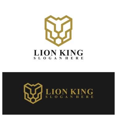 Aslan logosu vektör çizimi. Lion Head logo tasarım şablonu