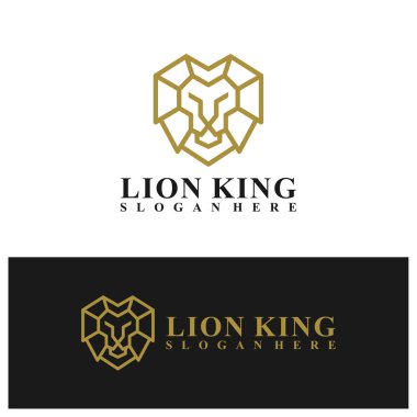 Aslan logosu vektör çizimi. Lion Head logo tasarım şablonu