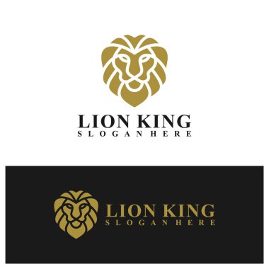 Aslan logosu vektör çizimi. Lion Head logo tasarım şablonu