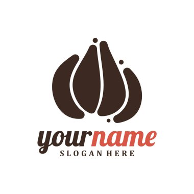 Sarımsak logosu konsept vektörü. Yaratıcı Sarımsak Logosu Tasarım Şablonu. Yaratıcı Sembol. Simge