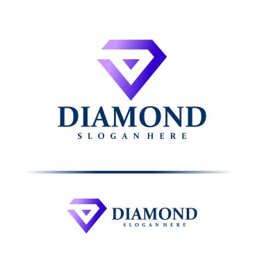Elmas logosu tasarım vektörü. Elmas Logo Tasarım Şablonu. Yaratıcı Sembol. Simge