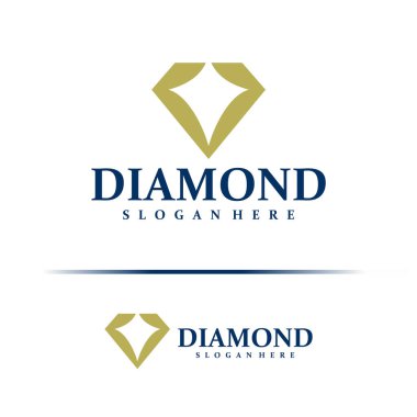 Elmas logosu tasarım vektörü. Elmas Logo Tasarım Şablonu. Yaratıcı Sembol. Simge