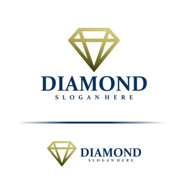 Elmas logosu tasarım vektörü. Elmas Logo Tasarım Şablonu. Yaratıcı Sembol. Simge