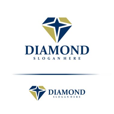 Elmas logosu tasarım vektörü. Elmas Logo Tasarım Şablonu. Yaratıcı Sembol. Simge