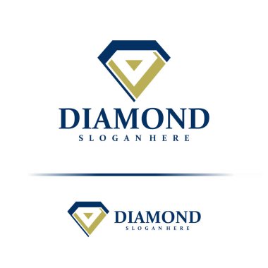 Elmas logosu tasarım vektörü. Elmas Logo Tasarım Şablonu. Yaratıcı Sembol. Simge