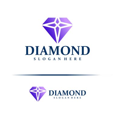 Elmas logosu tasarım vektörü. Elmas Logo Tasarım Şablonu. Yaratıcı Sembol. Simge