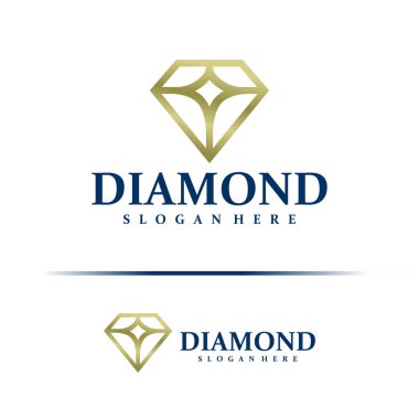 Elmas logosu tasarım vektörü. Elmas Logo Tasarım Şablonu. Yaratıcı Sembol. Simge