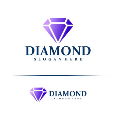 Elmas logosu tasarım vektörü. Elmas Logo Tasarım Şablonu. Yaratıcı Sembol. Simge