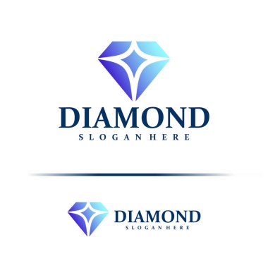 Elmas logosu tasarım vektörü. Elmas Logo Tasarım Şablonu. Yaratıcı Sembol. Simge