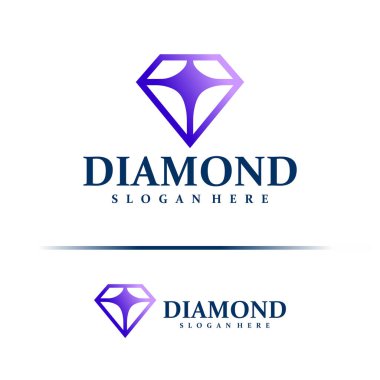 Elmas logosu tasarım vektörü. Elmas Logo Tasarım Şablonu. Yaratıcı Sembol. Simge