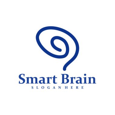 Beyin logosu konsept vektörü. Beyin Bakımı Logosu Tasarım Şablonu. Yaratıcı Sembol. Simge