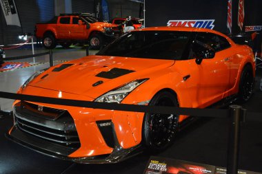 Pasay, PH-13 - Nissan GTR 13 Kasım 2021 tarihinde Pasay, Filipinler 'de Manila Oto Salonu' nda. Manila Auto Salon, Filipinler 'de her yıl düzenlenen bir pazar sonrası araba fuarıdır..