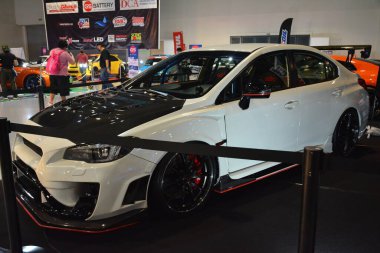 Pasay, PH-13 - Manila Oto Salonu 'nda 13 Kasım 2021 tarihinde, Filipinler' in Pasay şehrinde 2019 Subaru. Manila Auto Salon, Filipinler 'de her yıl düzenlenen bir pazar sonrası araba fuarıdır..