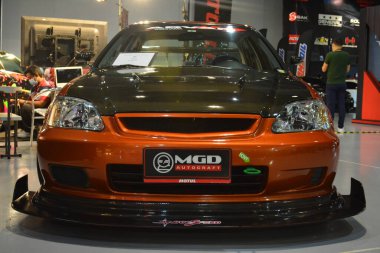 Pasay, PH-13 - Honda Civic, 13 Kasım 2021 tarihinde Manila Oto Salonu, Filipinler 'de. Manila Auto Salon, Filipinler 'de her yıl düzenlenen bir pazar sonrası araba fuarıdır..