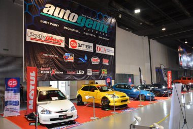 Pasay, PH-13 - 13 Kasım 2021 'de Filipinler' in Pasay kentindeki Manila Oto Salonu 'nda Autogenix araba standı. Manila Auto Salon, Filipinler 'de her yıl düzenlenen bir pazar sonrası araba fuarıdır..