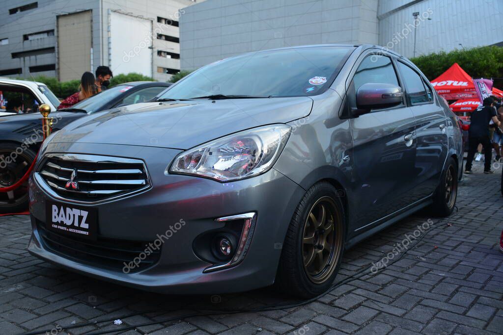 PASAY, PH DIC 12 Mitsubishi mirage at Bumper to Bumper 16 car show