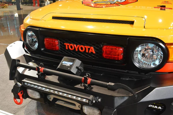 stock image QUEZON CITY, PH - JUN 12 - Toyota fj cruiser at Concept one offroad rigs display on June 12, 2022 in Quezon City, Philippines. Concept one offroad rigs is a car display held in Philippines. 