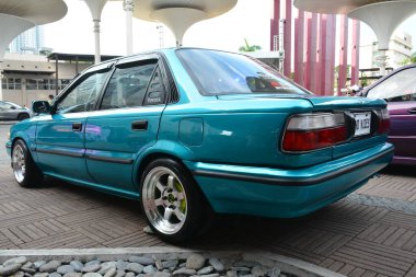 QUEZON CITY, PH - JUNE 18 - Toyota corolla at sportsline magazine car show on June 18, 2022 in Quezon City, Philippines. Sportsline is a annual car show held in Philippines.