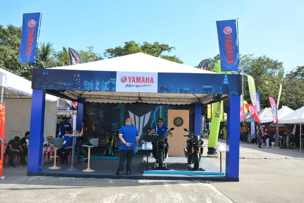 PASAY, PH - NOV 27 - Yamaha motorcycle booth display at Freedom ride festival motorshow on November 27, 2022 in Pasay, Philippines. Freedom ride festival is a annual motorshow held in Philippines.