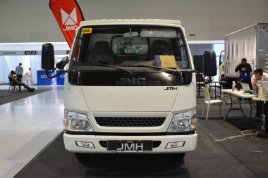 PASAY, PH - JULY 9 - JMC motors JMH delivery van at Manila commercial vehicle show on July 9, 2022 in Pasay, Philippines. Manila commercial vehicle show is a annual truck and bus show event held in Philippines.