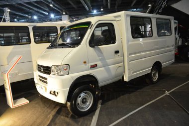 PASAY, PH - JULY 9 - Dongfeng delivery van at Manila commercial vehicle show on July 9, 2022 in Pasay, Philippines. Manila commercial vehicle show is a annual truck and bus show event held in Philippines.