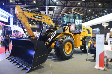 PASAY, PH - NOV 5 - Sany wheel loader at Philconstruct on November 5, 2022 in Pasay, Philippines. Philconstruct is a annual construction show in Philippines.