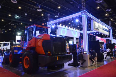 PASAY, PH - NOV 5 - Doosan wheel loader at Philconstruct on November 5, 2022 in Pasay, Philippines. Philconstruct is a annual construction show in Philippines.