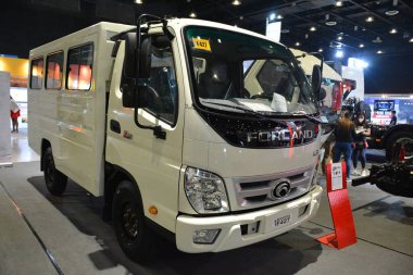 PASAY, PH - OCT 22 - Forland delivery van at Transport and Logistics show on October 22, 2022 in Pasay, Philippines. Transport and Logistics is a annual bus and truck show in Philippines