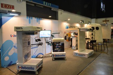 PASAY, PH - OCT 22 - Webasto booth display at Transport and Logistics show on October 22, 2022 in Pasay, Philippines. Transport and Logistics is a annual bus and truck show in Philippines